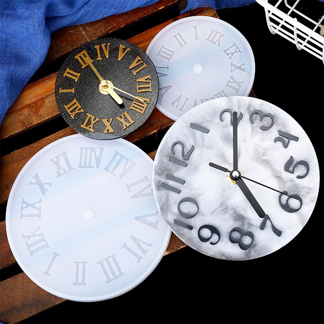 7 Styles Clock Mold Resin Small Clock Silicone Mold Classic Etsy