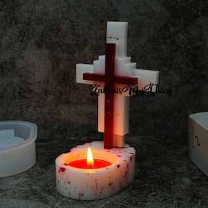 Cross Candle Holder Mold Resin, Cross Resin Mold, Cross Silicone Mold, Home Decoration Mold, Candle Storage DIY Resin Cross Mold Craft Art