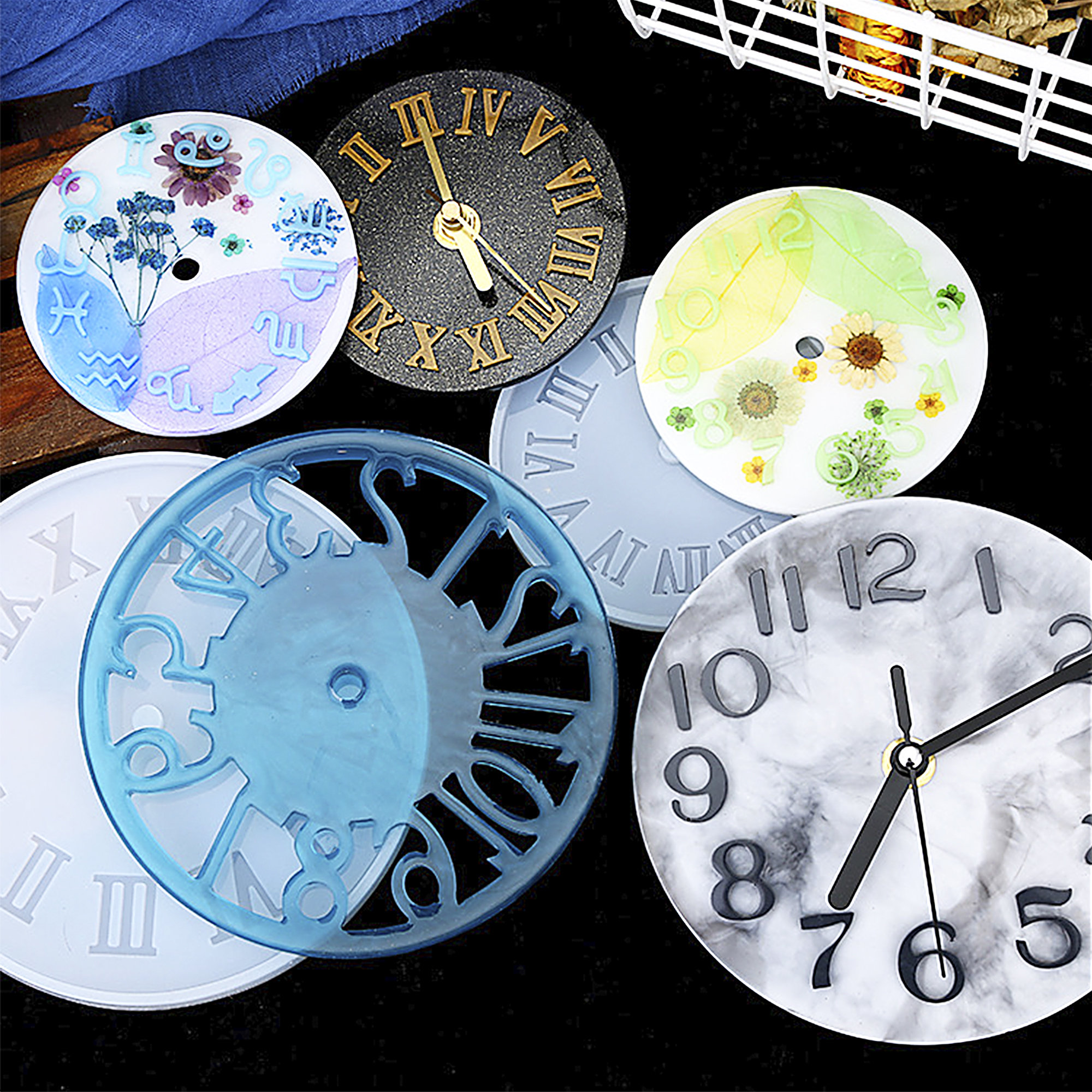 7 Styles Clock Mold Resin Small Clock Silicone Mold Classic Etsy