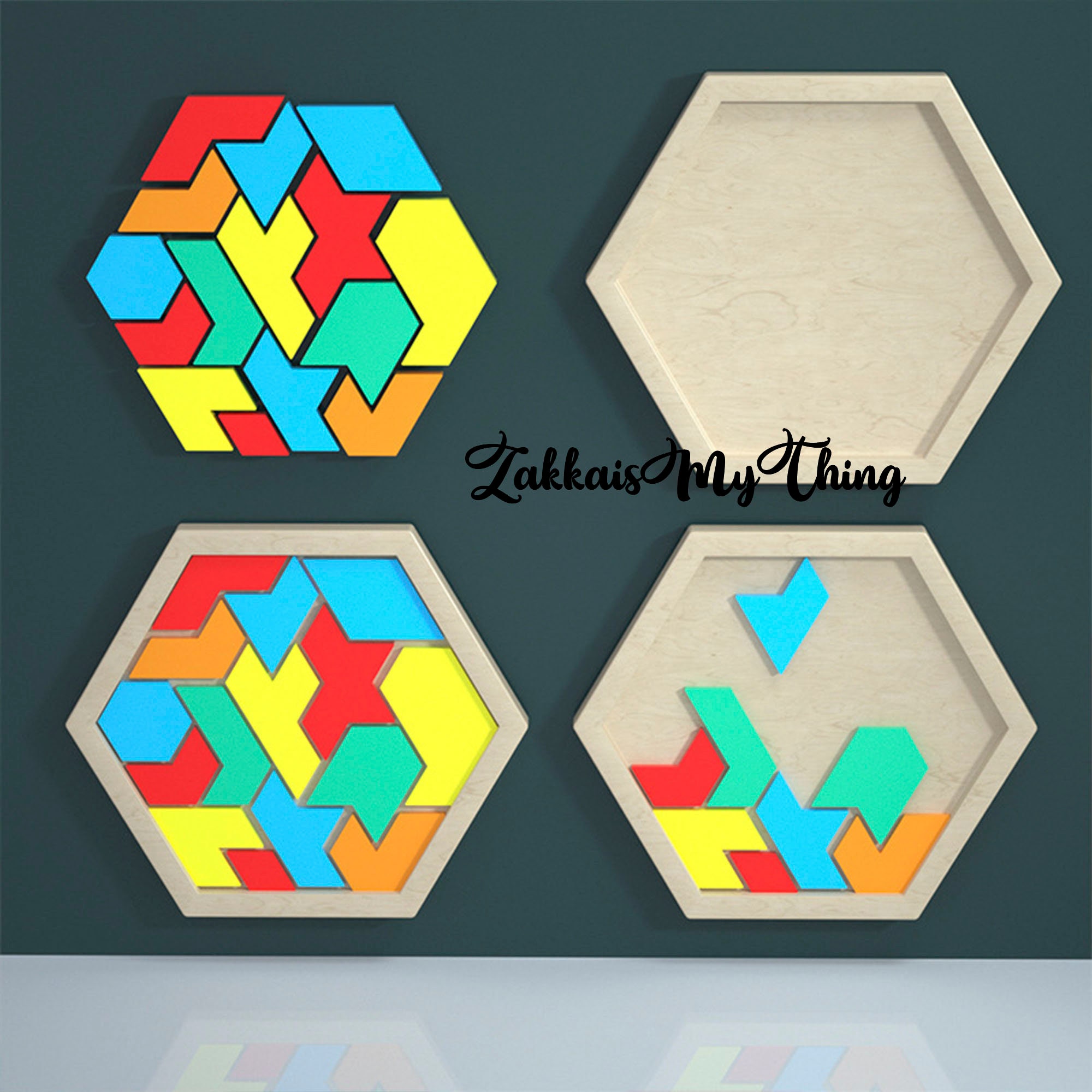 4pcs/set Puzzle Piece Gemstone Crystal Epoxy Resin Mold DIY