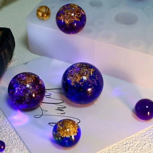 All Size Ball Silicone Mold for Resin Concrete Cement Gypsum Craft Candle soap Clay, Gemstone Resin Molds, DIY Epoxy UV sphere Resin Mold