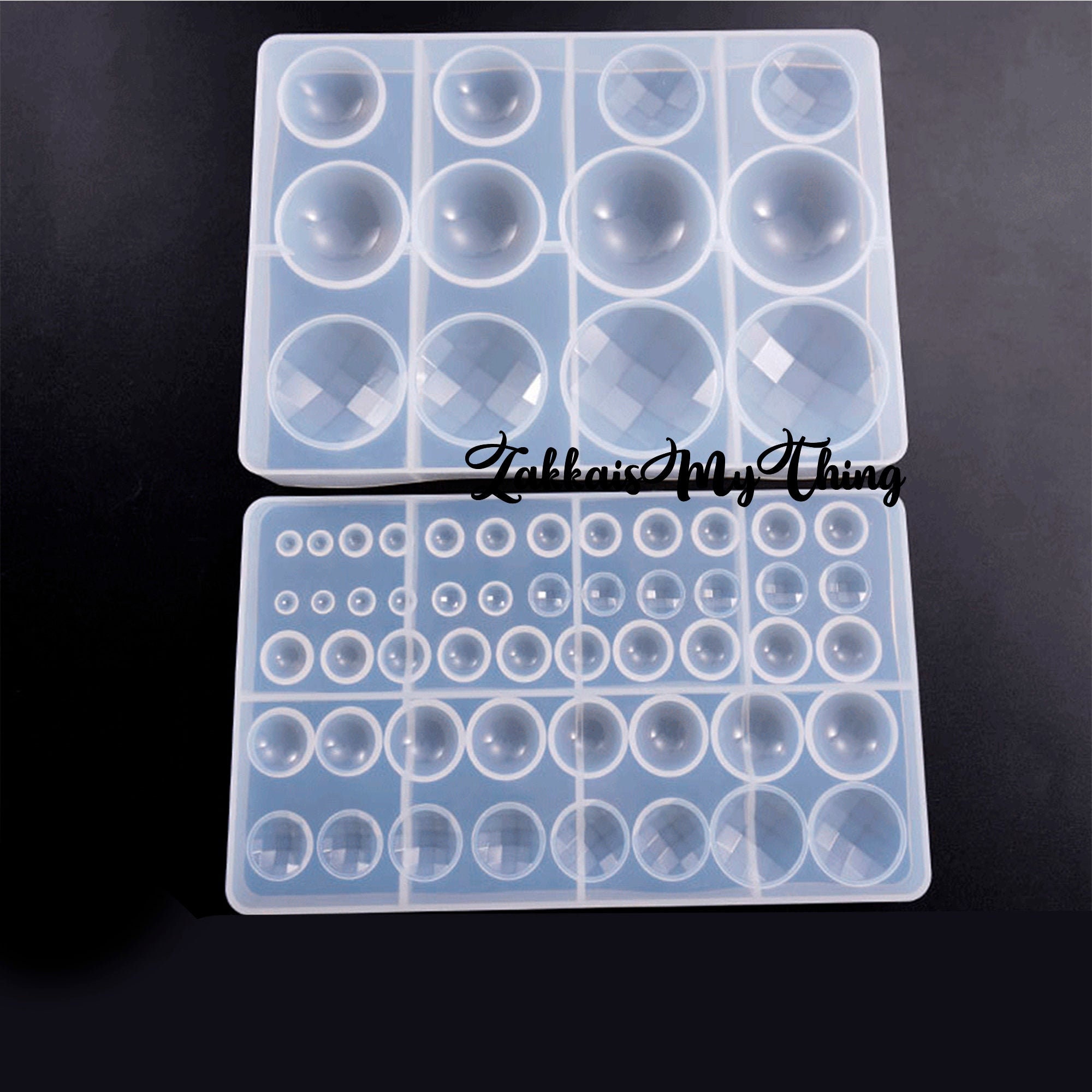 RESINWORLD 10pcs 1.7'' 1.3'' Resin Knob Molds, Small Clear Silicone Sphere Molds, Orbs/Ball Silicone Molds for Epoxy Resin Casting, for Resin Pull