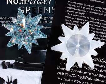 Voyyphixa 6-Piece Christmas Resin Shaker Molds - Snowflake, Snowman, Tree & More Silicone Molds For DIY Jewelry & Ornaments
