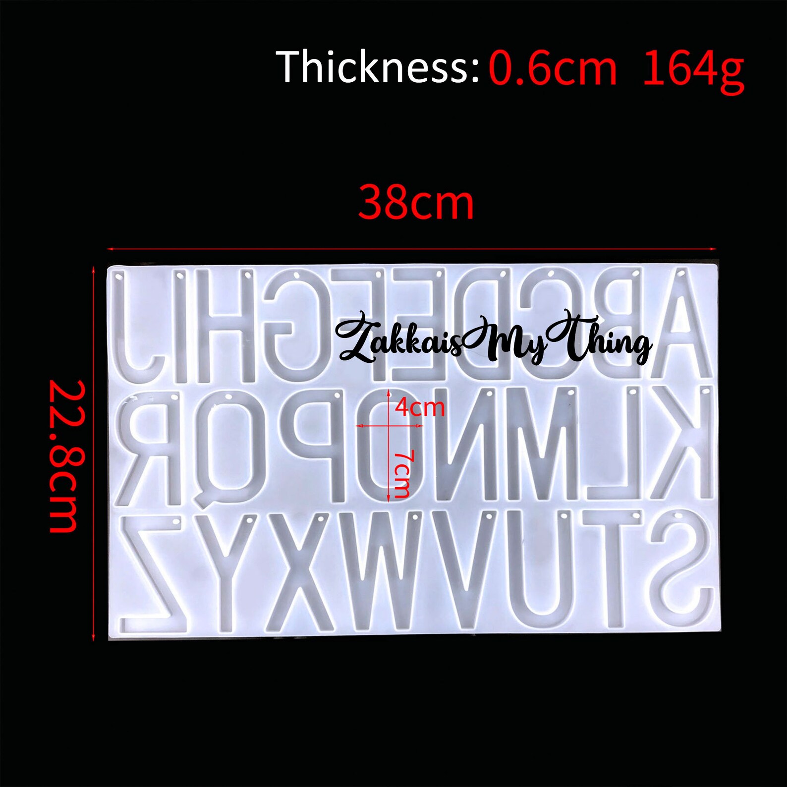 Alphabet Letter Keychain Resin Mold With Hole Letter Resin Etsy