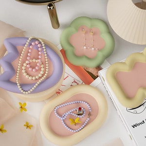 Plate Resin Molds, Jewelry Holder Molds, Dish plate molds, Rolling Tray Mold, Silicone Mold for Resin Clay, DIY Epoxy Coaster Mold Craft