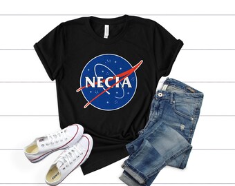 Necia Shirt, Women's Unisex Fit Top, Black Necia T-Shirt S M L XL 2XL