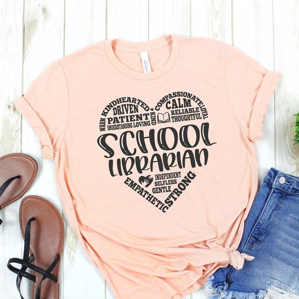 School Librarian T Shirt - Library Shirt - Librarian Shirt for Teacher - Reading Student Apparel - Book Lover Shirt - Library Assistant