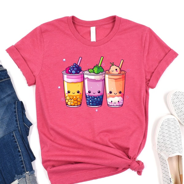 Bubble Tea T-Shirt, Boba Lover Shirt, Cute Bubble Drink Tee, Funny Boba Tea Tshirt, Bubble Tea Kids Shirt, Boba Face Tshirt