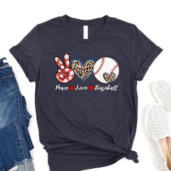 Peace Love Baseball Tee, Baseball Lover Shirt, Game Day Tshirt, Baseball Mom Tee, Cute Baseball Shirt, Love Baseball Tee, Baseball Women Tee