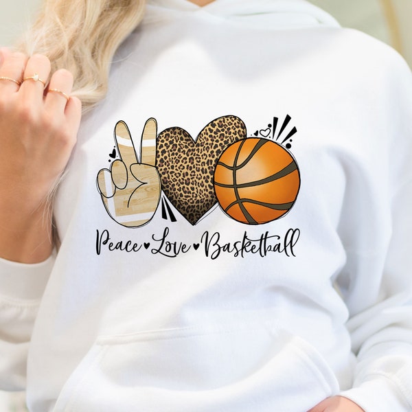 hardwood peace love basketball hoodie