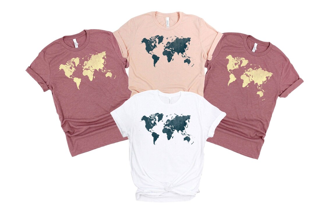 World Map Clothes World Traveler Shirt Cool Geography  Etsy