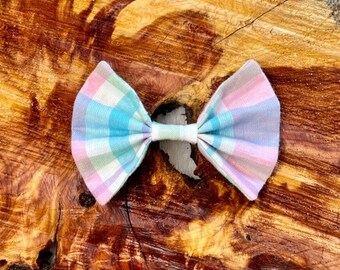 Pastel Plaid Dog Bow Ties, Hair Bows and Neck Ties