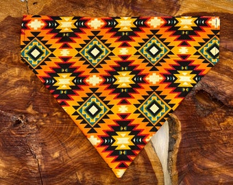 Aztec Dog Bandana Snap On or Over the Collar