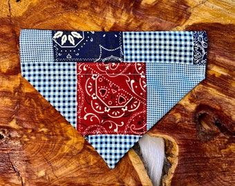 Farm Patches Dog Bandana Snap On or Over The Collar