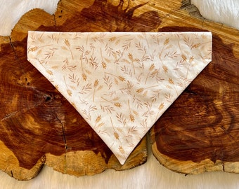 Wheat Field Dog Bandana Snap On or Over the Collar