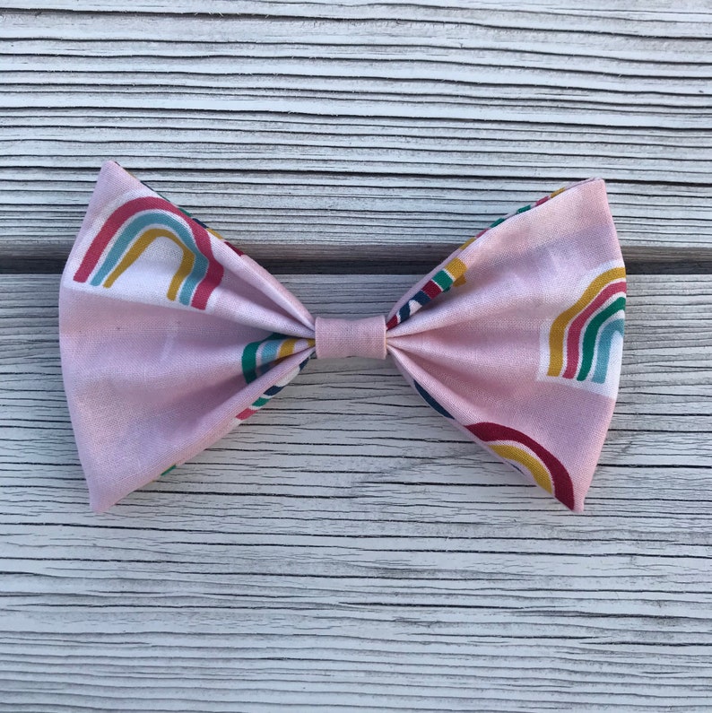 rainbow dog bow tie