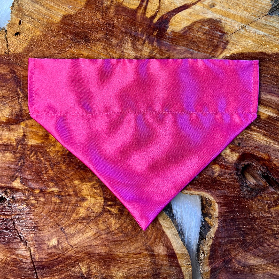 Pink Satin Dog Bandana Snap on or Over the Collar Etsy