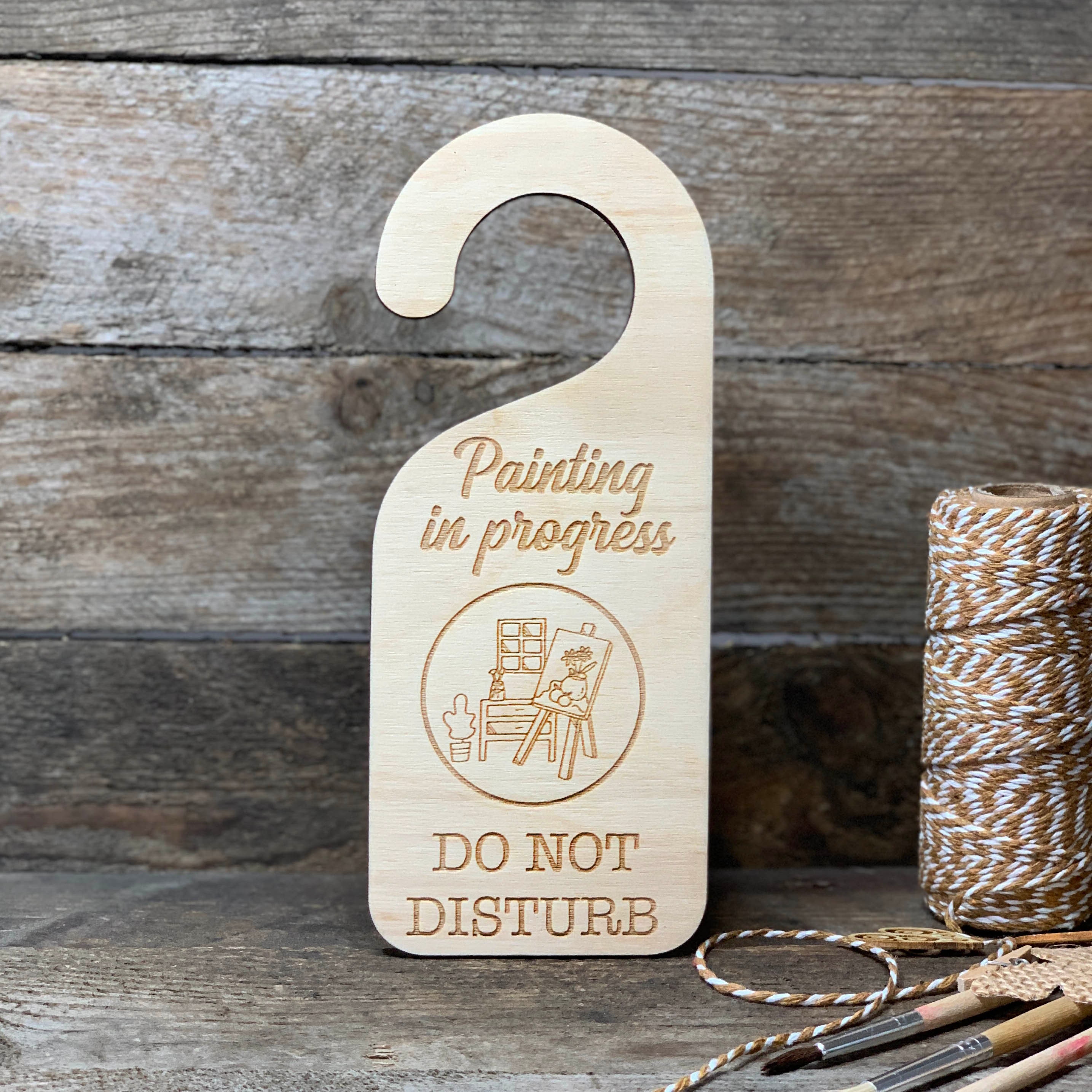 Door Hanger Laser Engraved Wooden Craft Room Door Hanger Etsy UK