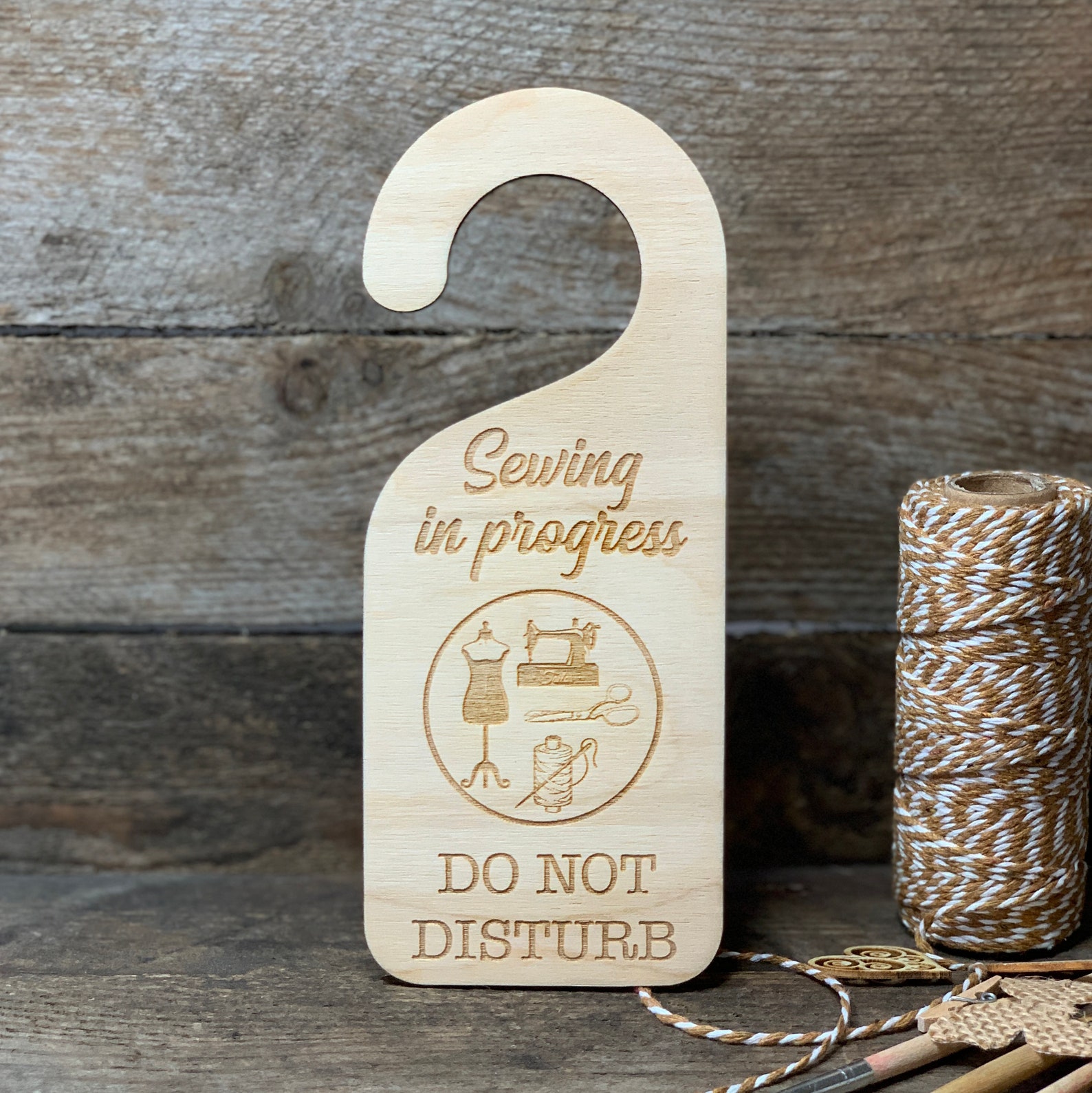 Door Hanger Laser Engraved Wooden Craft Room Door Hanger Etsy UK