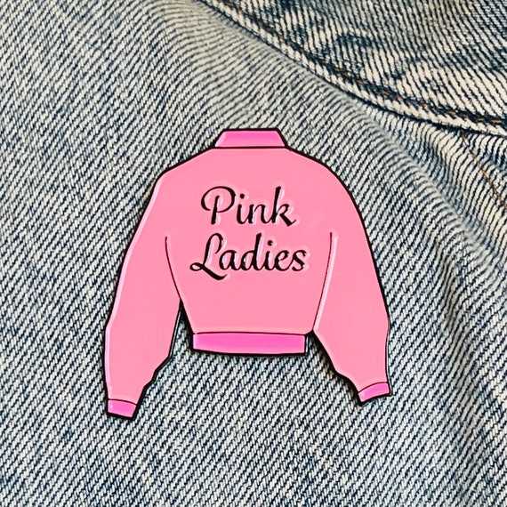Grease Pink Ladies Jacket Pin light 