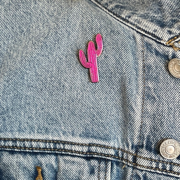 Pink Cactus Rose Gold Pin