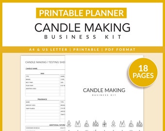 Candle Making Business Kit | Printable | Test Sheet | Craft Business | Entrepreneur | Small Business Planner | Arts & Craft | A4 | Letter