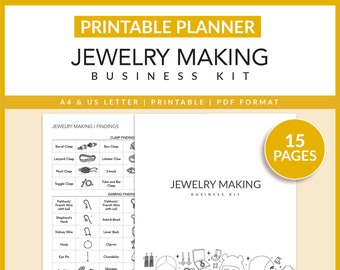 Jewelry Making Business Kit | Printable | Jewelry Design | Pricing Worksheet | Arts & Crafts Business | Letter | A4 | Instant Download