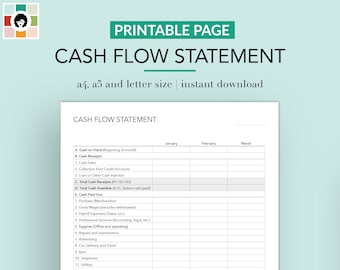Cash Flow Template | Etsy