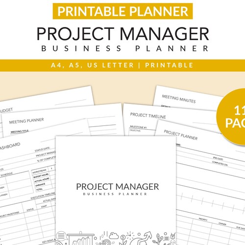 Project Manager Business Planner Project Management - Etsy