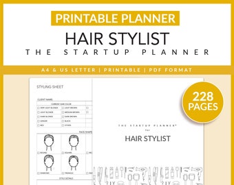 Hair Stylist Business | The Startup Planner | Printable | Hair Business | color consent form | Hair consultation | Beauty Industry | A4 | US