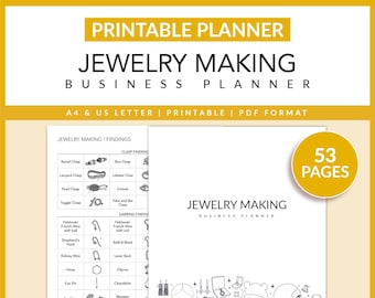 Jewelry Making Business Planner | Printable | Jewelry Design | Pricing Worksheet | Arts & Crafts Business | Letter | A4 | Instant Download