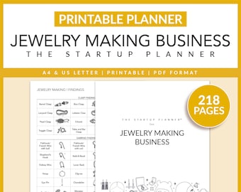 Jewelry Making Business | The Startup planner | Printable | Arts & Crafts | Entrepreneur | Business Planners | Jewelry Design | Letter | A4