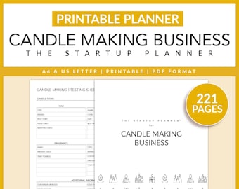 Candle Making Business | Startup Planner | Printable |  Candle Testing Sheet | Entrepreneur | Arts & Crafts | A4 | Letter | Instant Download
