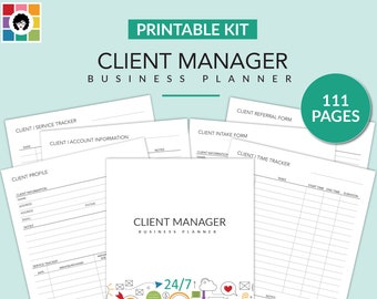 Client Manager Business Planner | Client Management | Client Intake Form | Entrepreneur | Printable | PDF | Letter | A4 | A5