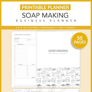 Soap Making Business Planner | Printable | Craft Business | Batch Log  | Cured Log | Arts & Crafts Business | Letter | A4 | Instant Download