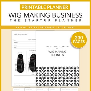 Wig Making Business | The Startup Planner | Printable | Wigs Order Form | Hair Business | Measurement Guide | Extension | A4 | Letter