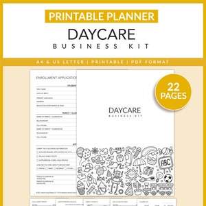 Kit Empresarial Creche | Imprimível | Cuidado infantil | Relatório infantil | Perfil da Criança | Creche domiciliar | Aplicação | A4 | Carta dos EUA | Download instantâneo