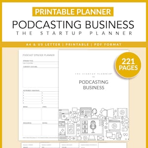 Podcasting Business Planner | Podcast Content Planner | Episode Planner | Podcaster | Instant Download | Printable | PDF | LETTER | A4 | A5