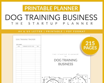 Dog Training Business | The Startup Planner | Printable | Dog Trainer | Service Dog | Socialization Checklist | Training Log | A4 | US