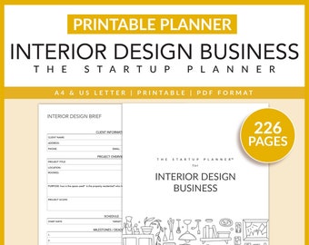 Interior Design Business | The Startup Planner | Printable | Room Planner | Home Decorating | Floor Layout | Interior Designer | A4 | Letter