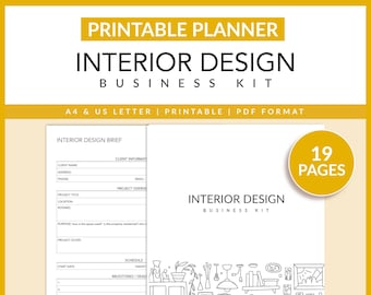 Interior Design Business Kit | Printable | Room Planner | Home Decorating | Home Remodel Floor Layout | Interior Designer | A4 | Letter