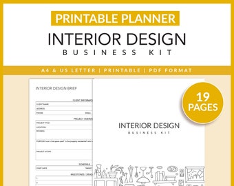 Interior Design Business Kit | Printable | Room Planner | Home Decorating | Home Remodel Floor Layout | Interior Designer | A4 | Letter