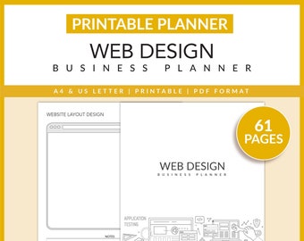 Web Design Business Planner | Printable | Website Designer | Layout  | Project Planner | Layout | Client Management | Vendors | A4 | Letter