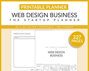 Web Design Business | The Startup Planner | Printable | Website Project Planner | Layout | Web Designer | A4 | Letter | Instant Download