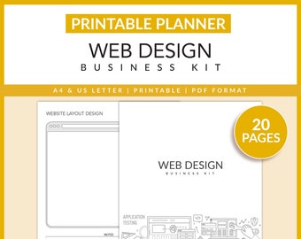 Web Design Business Kit | Printable | Website Designer | Layout  | Project Planner | Layout | Web Designer | A4 | Letter | Instant Download