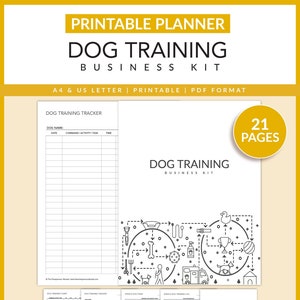 Dog Training Business Kit | Printable | Dog Trainer | Service Dog Training | Socialization Checklist | Training Log | A4 | US Letter