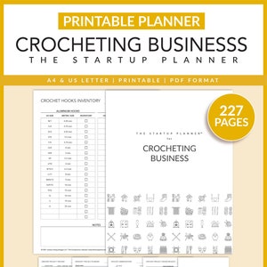 Crocheting Business | The Startup Planner | Printable | Crochet | Patterns Organizer | Yarn Inventory | Sales Management | A4 | Letter
