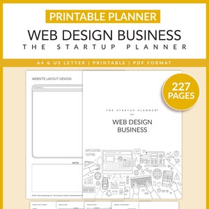 Web Design Business | The Startup Planner | Printable | Website Project Planner | Layout | Web Designer | A4 | Letter | Instant Download