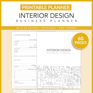 Diseño de Interiores Planificador de Negocios / Imprimible / Planificador de Habitaciones / Decoración del Hogar / Remodelación del Hogar Diseño de Pisos / Diseñador de Interiores / A4 / Carta