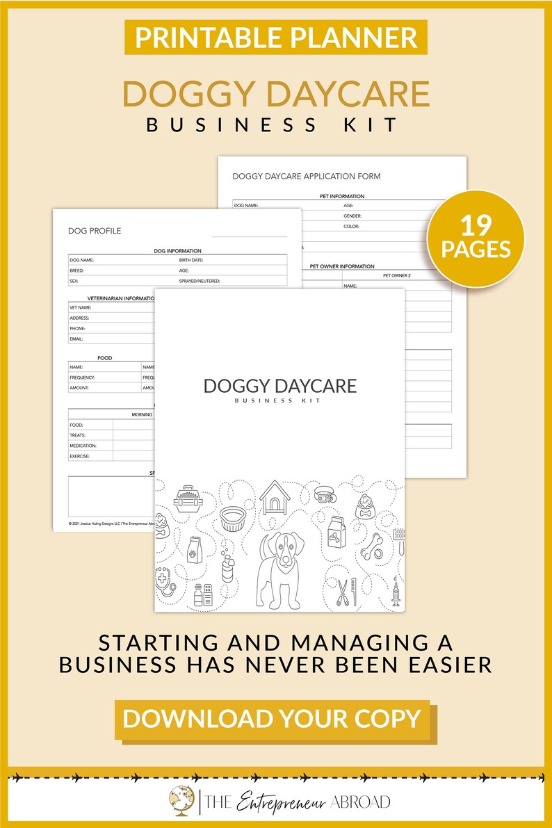 Doggy Daycare Business Kit Printable Pet Business Home Etsy